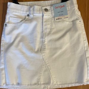 Winter white denim skirt